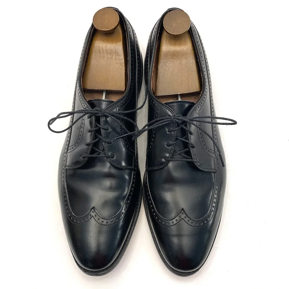 Allen Edmonds Richmond Wingtips Dress Shoes Mens 12 C Narrow Black Leather